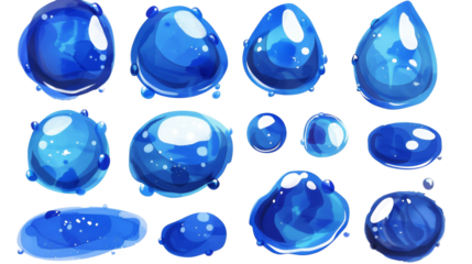 Watercolor Blue Bubbles Collection