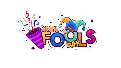 April. April Fool's day celebration. April fun is full of jokes. Celebrate April Fool's Day with a trumpet and a clown hat. celebrate the month of April