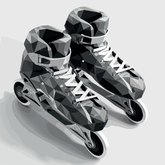 Roller skates in cartoon, doodle style. Image for t-shirt, web, mobile apps and ui. Isolated 2d vector illustration in logo, icon, sketch style, Eps 10. AI Generative