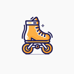 Roller skates in cartoon, doodle style. Image for t-shirt, web, mobile apps and ui. Isolated 2d vector illustration in logo, icon, sketch style, Eps 10. AI Generative