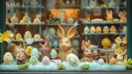 Easter Chocolate Shop Window Display - Easter Wonderland in Chocolate - Easter Bunny - Easter - Easter Eggs - Chocolate