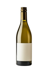 Green wine bottle with white label mockup