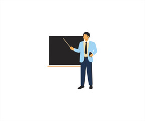 teacher man flat design illustration