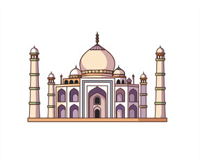 mosque cartoon illustration logo