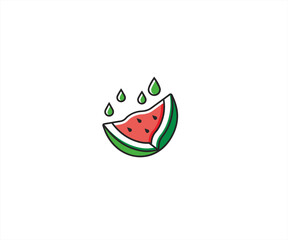 watermelon cartoon logo design
