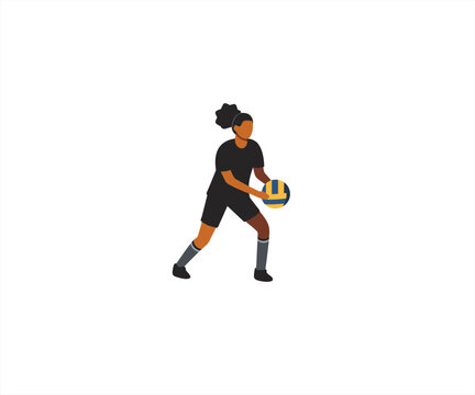 volleyball player flat design