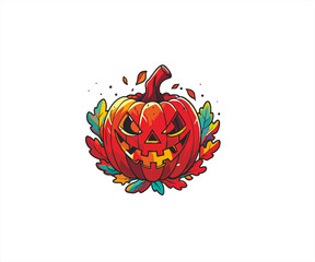 red pumpkin cartoon illustration