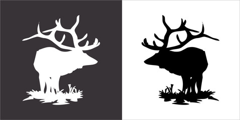 Illustration vector graphics of head deer icon