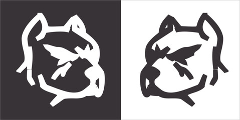 Illustration vector graphics of face dog icon