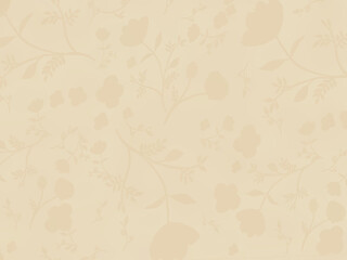 Beige backgroune with floral motif. Fabric or canvas pattern best for wallpaper or wedding design.