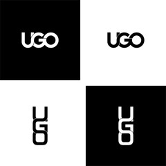 ugo lettering initial monogram logo design set