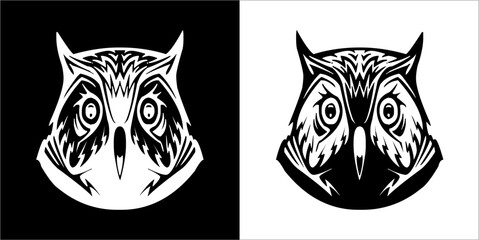 Illustration vector graphics of face owl icon