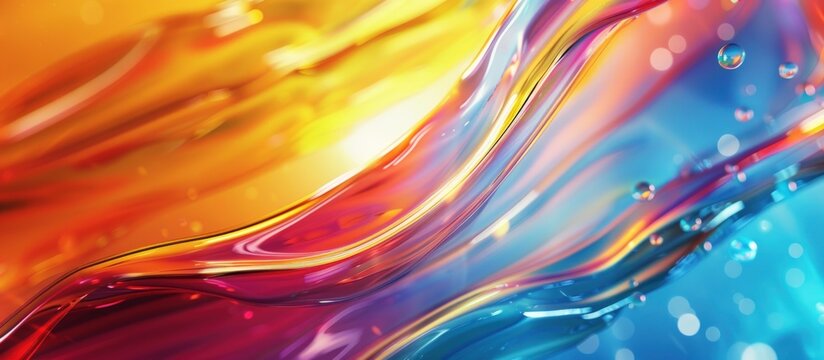 3d rendering of colorful transparent glass dynamic curve texture background. AI generated image