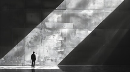 Photo beautiful views of architecture and man with shadows abstract view