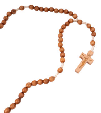 wooden rosary with a cross transparent background 