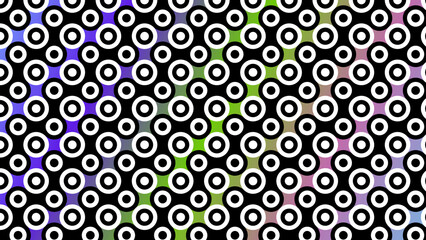 An illustration of an orange, green, blue, and light yellow gradient with an overlaying white and black connector pattern.