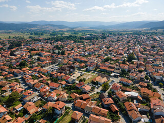 Aerial view of famous ski resort of Bansko, Bulgaria