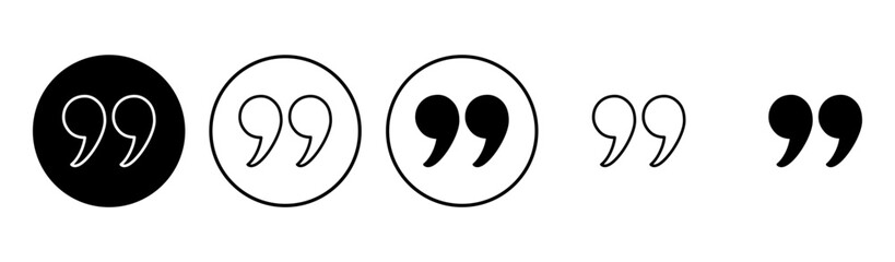 Quote icon set. Quotation mark symbol.