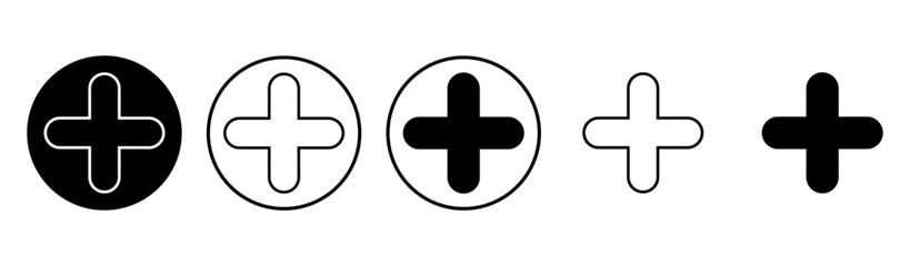 Plus Icon set. Add plus icon