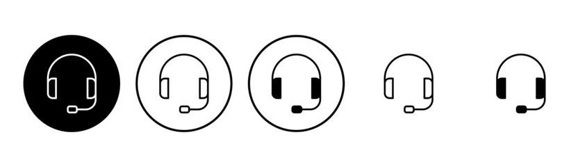 Headphone icon set. Headvector icon symbols