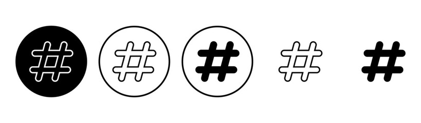 Hashtag icon set. hashtag symbol