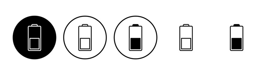 Battery icon set. battery charge level. battery charging icon