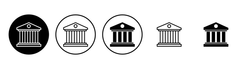 Bank icon set. bank vector icon, museum, university