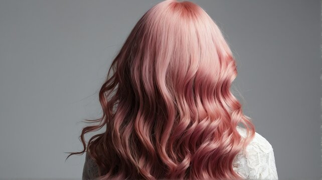 Cute Girl Long Pink Hair Hair Stock Photo 1797383590