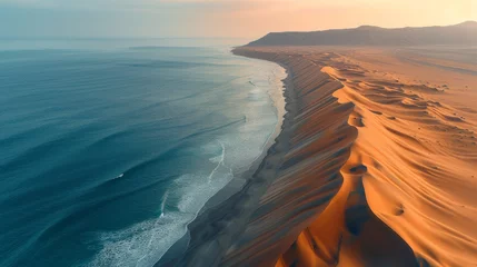 Wandaufkleber Sand dunes in a desert, right by the sea © jr-art