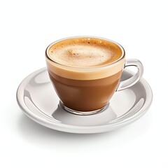 Obraz premium a closeup of classic fresh espresso, studio light , isolated on white background