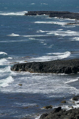 Seagulls populate the rocky outcrops surrounding the Nobbies at Phillip Island. the rugged Western part of the Island.