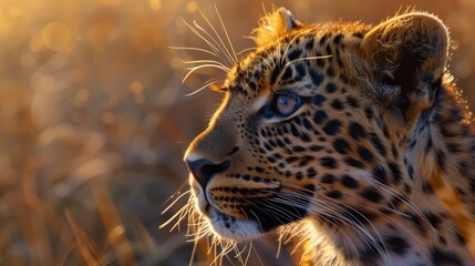 Portrait Close up young leopard  - obrazy, fototapety, plakaty