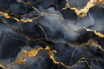 Black and Gold Marble Background