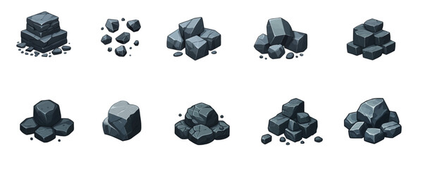 Diverse Stone Heap Ensemble, Nature's Geological Symphony, An Ode to Earth's Mineral Diversity, Varied Pebble Stack Sequence © Dzianis