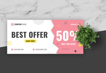 White and Pink Geometric Voucher