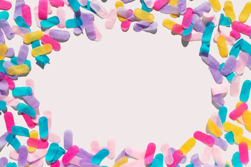 Framed picture sprinkled with colorful confetti for fun celebration