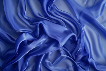 Fototapeta premium Close Up of Blue Silk Fabric