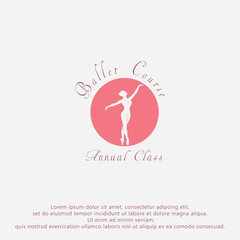 Ballerina silhouette Dancers isolated logo concept.