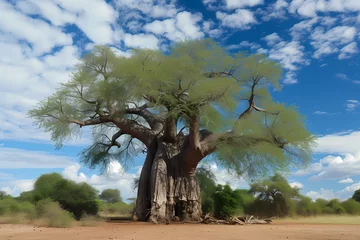 Gordijnen Giant Baobab (Adansonia digitata) - Africa - Giant baobabs have massive trunks and store water during dry periods. They can live for thousands of years and are cultural icons of the African landscape  © Russell