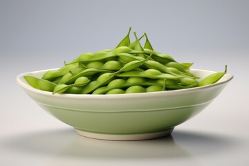 Express Edamame Bowl , white background.