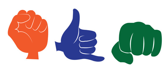 Hand signs icon set. Hand signs icon vector illustration