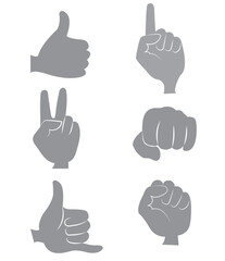 Hand signs icon set. Hand signs icon vector illustration