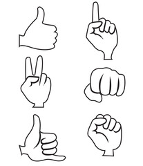 Hand signs icon set. Hand signs icon vector illustration