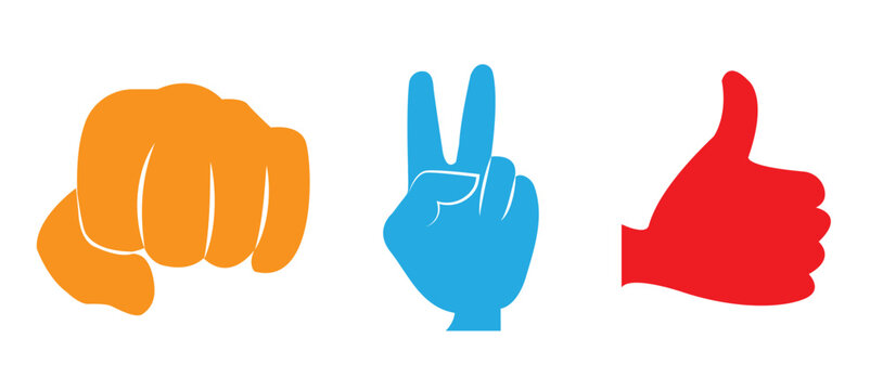 Hand signs icon set. Hand signs icon vector illustration