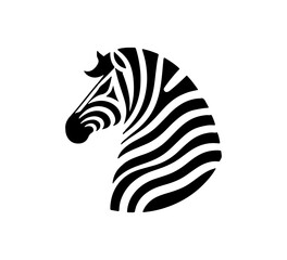 zebra simple logo icon vector horse minimal negative space