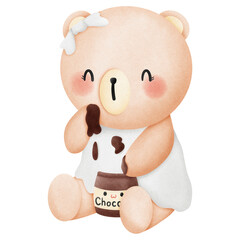 The girl eating chocolate