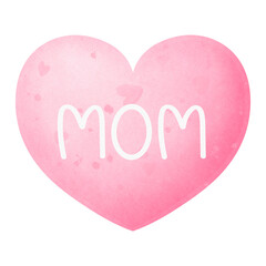 pink heart and mom word