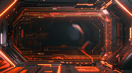 A sci-fi style interface background design for video cover - obrazy, fototapety, plakaty