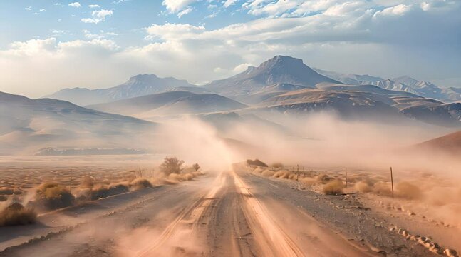 dusty road going far away nowhere

