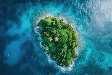 Aerial view of tropical island 